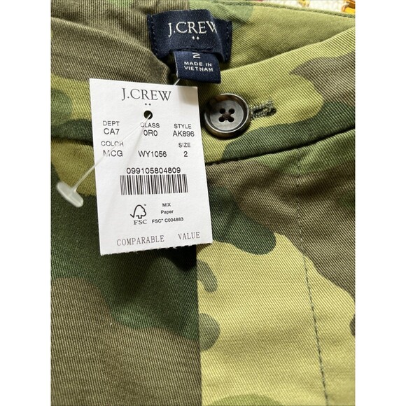 J. Crew Camo high-rise girlfriend chino pant Size 2 NWT - Picture 8 of 8